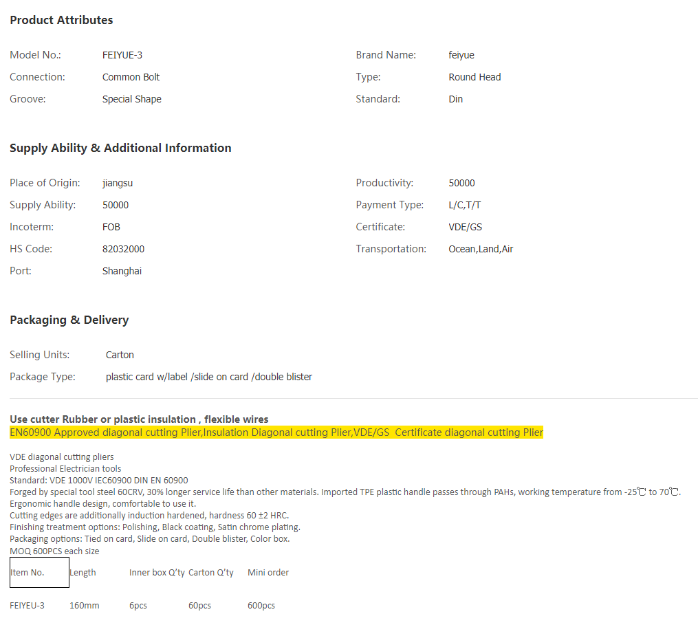 China VDE_GS diagonal cutting pliers, High Quality.png