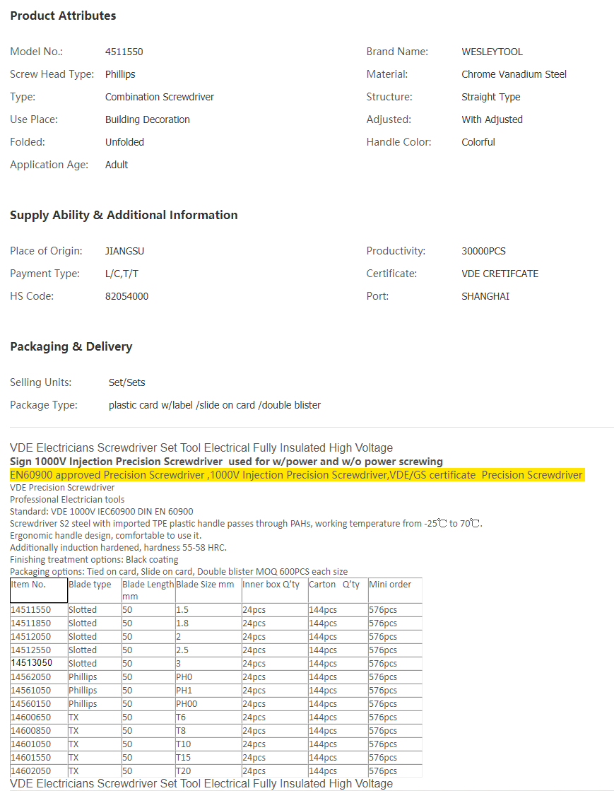 China VDE Precision Screwdriver, High Quality VDE .png