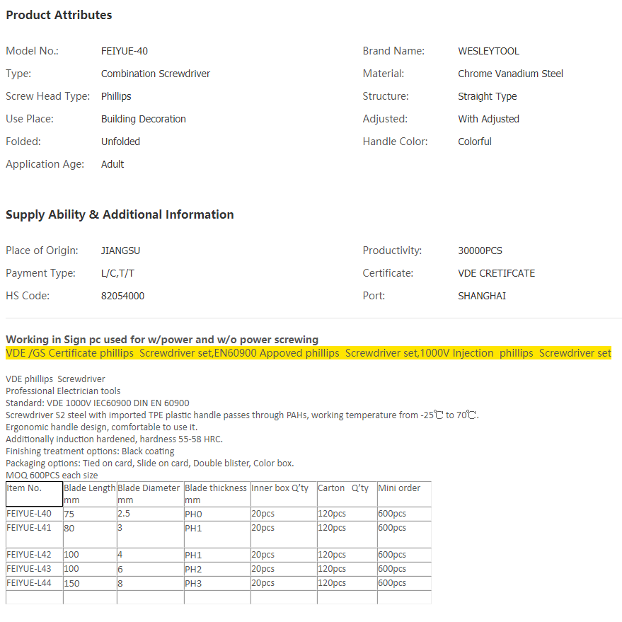 China VDE phillips screwdriver 02, High Quality VD.png