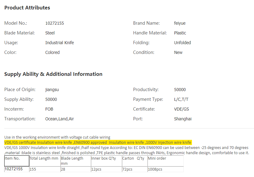 China VDE Insulation wire knife, High Quality VDE .png